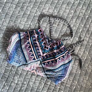 Xhilaration Multicolor Geometric Bikini Top